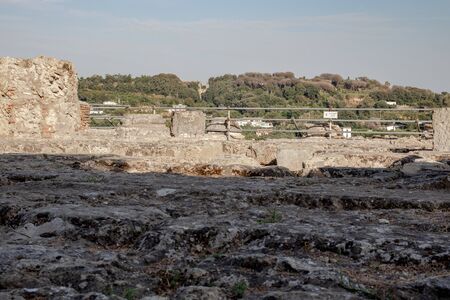 Bacoli, Naples, Italy. 20 August 2019. The ancient Roman city, with its ruins. Arches, columns and spas.の写真素材
