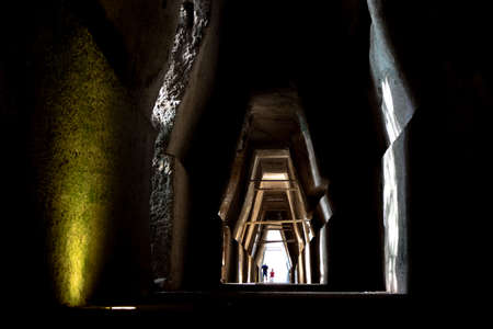 Bacoli, Naples. 20 September 2019. The entrance to the famous cave of the Cumaean Sibyl, the priestess of the oracle of Apollo.のeditorial素材