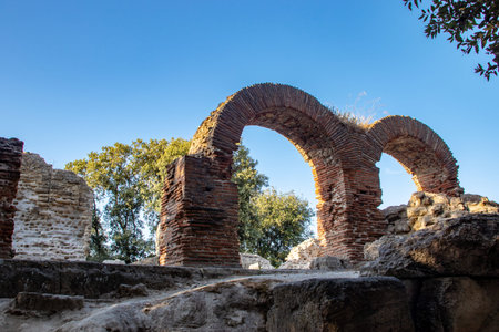 Bacoli, Italy, August 14, 2019. The temple of Apollo in the ancient city of Cuma. City of ancient...
