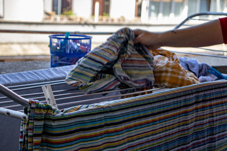 Rome, April 22, 2020. Quarantine has forced us to do simple things. Hang the laundry in the sun to...