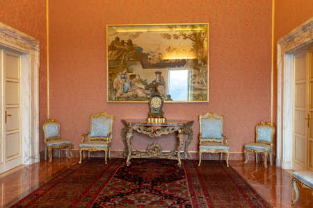 Rome 8 March 2020. The Vatican gardens of the papal residence, well-kept fountains and trees.のeditorial素材