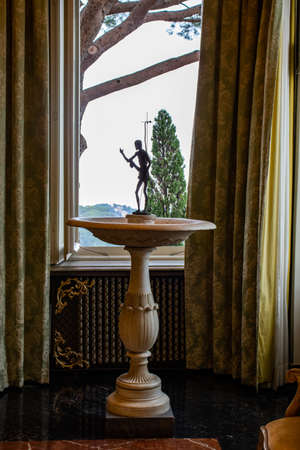 Rome 8 March 2020. The Vatican gardens of the papal residence, well-kept fountains and trees.のeditorial素材