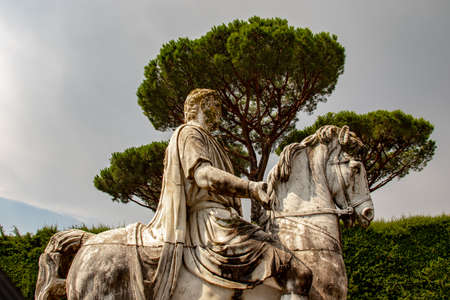 Rome 8 March 2020. The Vatican gardens of the papal residence, well-kept fountains and trees.のeditorial素材