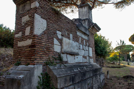 The ancient appia is the most famous street in Rome.の写真素材