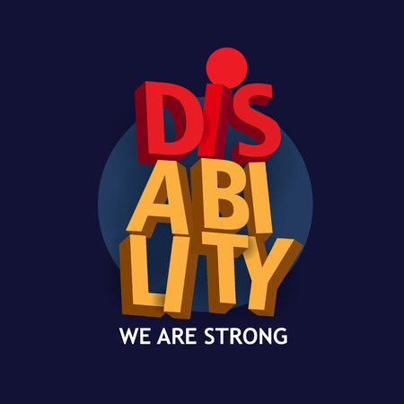 World Disability day concept with 3d textのイラスト素材