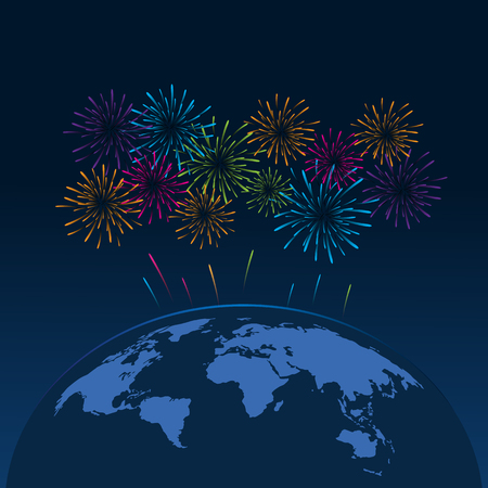 firework in the sky, for new year backgroundのイラスト素材