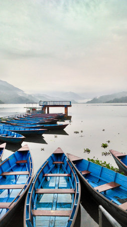 Scenic View Of Phewa Lakeの写真素材