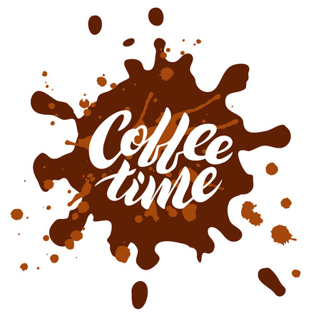 Coffee time lettering inside of a blotの写真素材