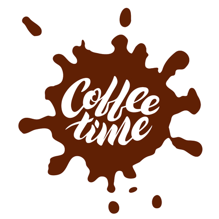 Coffee time. Hand drawn typography. For greeting cards, posters, prints or home decorations.Vector illustrationのイラスト素材