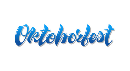 Oktoberfest simple blue lettering simple design isolatedのイラスト素材