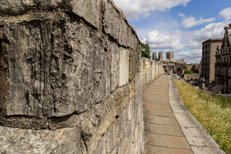 The walkway on the York city wallsの写真素材