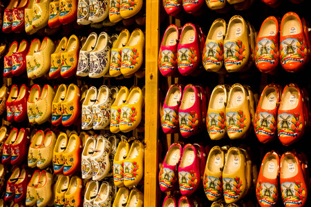 Colorful dutch clogs or wooden shoesのeditorial素材