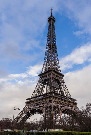 Eiffel Tower in Paris with blue skyの写真素材
