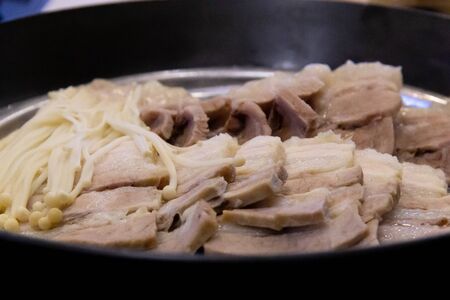 Korean dish, Bossam, boiled belly porkの写真素材