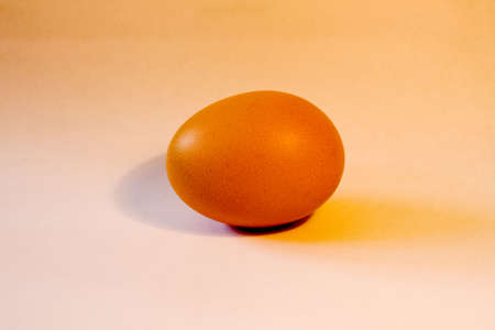 Close up of egg on an orange backgroundの写真素材