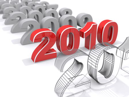 2010 text in red modern conceptの写真素材