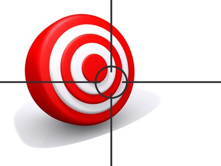 a target being viewed through a scopeの写真素材