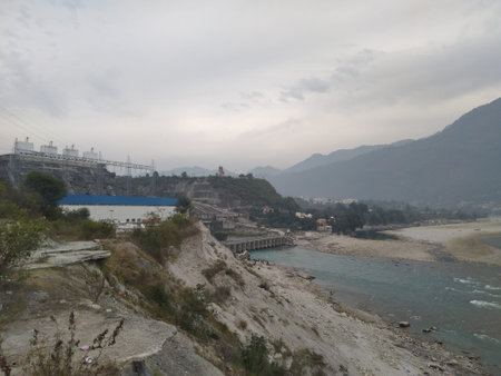 water dam view of asia, green water in big lake