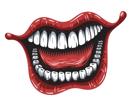Illustration of smiling mouth patch isolated on white backgroundのイラスト素材