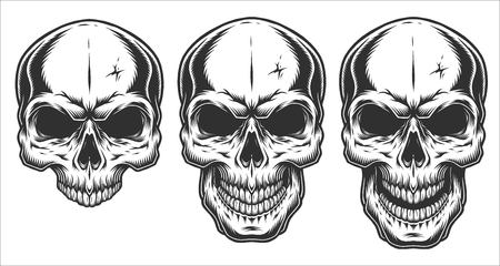 Illustration of skull on white backdrop.のイラスト素材