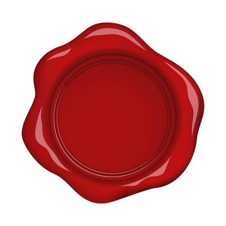 Red wax seal isolated on white backgroundのイラスト素材