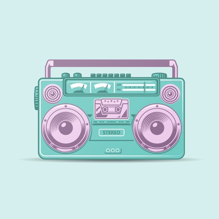 Funky colorful boom boxのイラスト素材