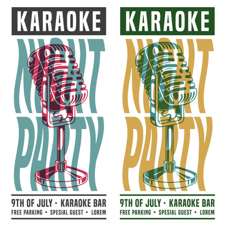 Karaoke night partyのイラスト素材