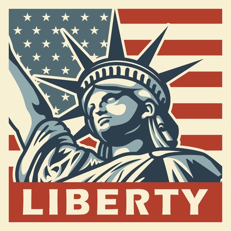 4th of july vintage posterのイラスト素材