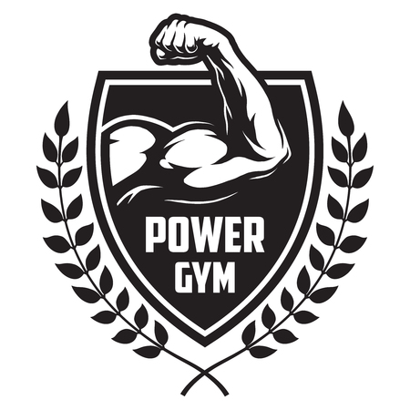 Monochrome sport and fitness emblemのイラスト素材
