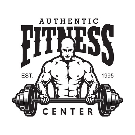 Vintage gym and fitness emblemのイラスト素材