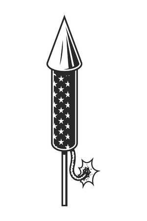Vintage monochrome pyrotechnic rocket conceptのイラスト素材