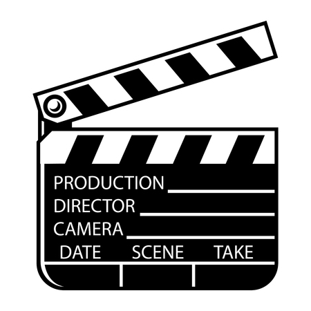 Vintage monochrome movie clapperboard conceptのイラスト素材