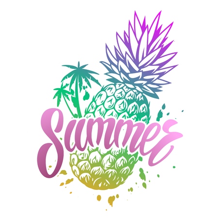 Summer colorful vintage emblemのイラスト素材