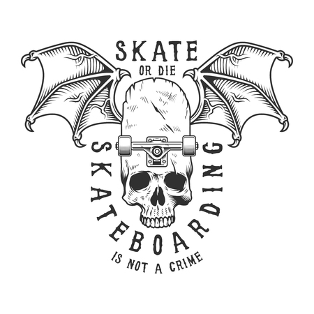 Vintage monochrome sport skateboarding logotypeのイラスト素材