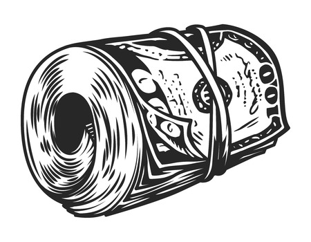 Vintage money roll templateのイラスト素材