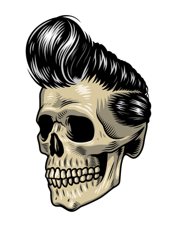 Vintage colorful rock singer skull conceptのイラスト素材