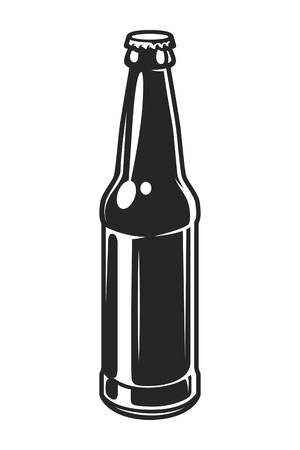 Vintage glass beer bottle templateのイラスト素材