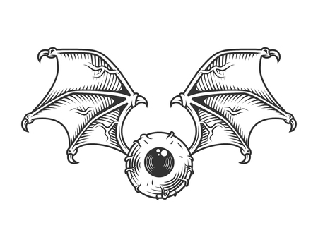 Vintage eye with wings conceptのイラスト素材