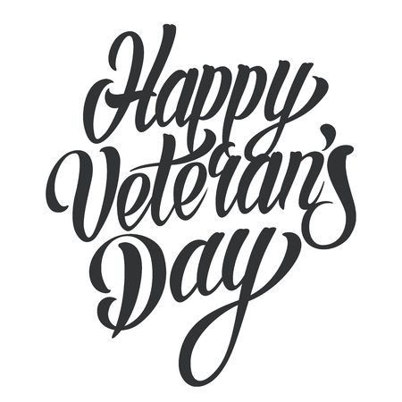 Happy Veterans Day letteringのイラスト素材