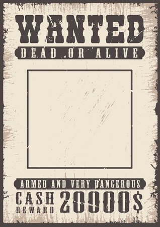 wanted vintage posterのイラスト素材