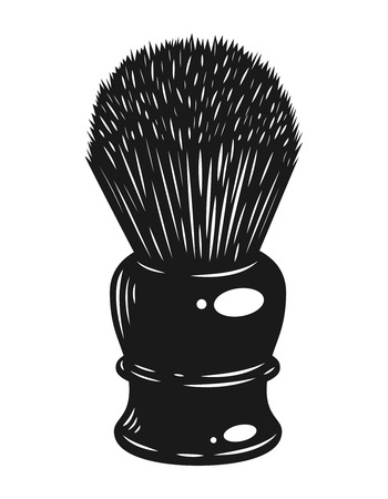 Monochrome barber shaving brush concept in vintage style isolated vector illustrationのイラスト素材