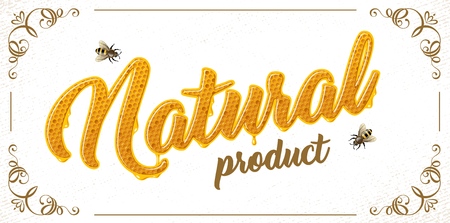 lettering with honeycomb pattenのイラスト素材