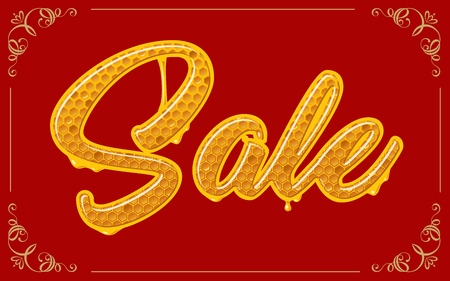 lettering with honeycomb pattenのイラスト素材