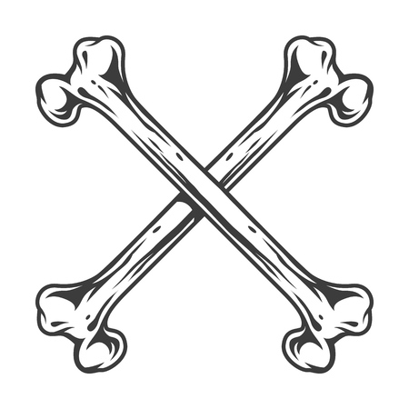 Crossed bones in the vintage styleのイラスト素材