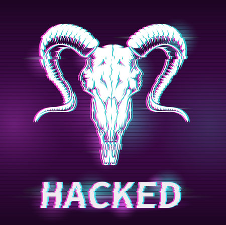 Hacking concept illustration with glitch effect. Vector digital illustrationのイラスト素材