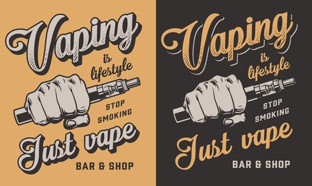 Vaping apparel design with vapor. Vector illustrationのイラスト素材