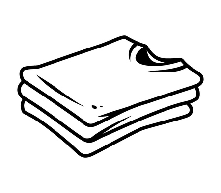 Vintage shirts stack side view concept in monochrome style isolated vector illustrationのイラスト素材