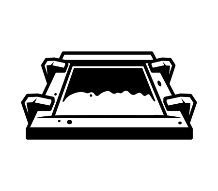 Vintage screen printing squeegee template with paint splashes isolated vector illustrationのイラスト素材