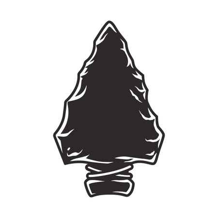 Vintage camping stone tool concept in monochrome style isolated vector illustration