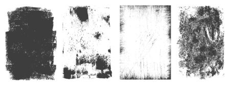 Grunge rectangular frames vintage collection in white and black colors isolated vector illustrationのイラスト素材